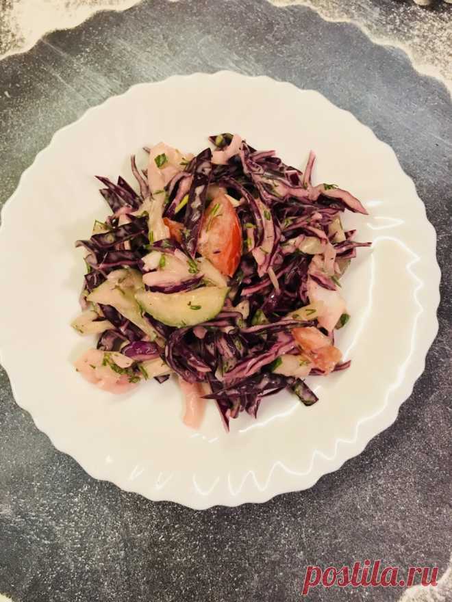 Вкусный салат из краснокочанной капусты и овощей рецепт с фото пошагово