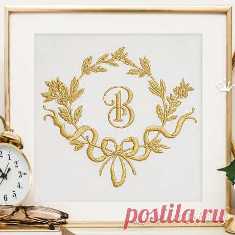 Барокко рамка для монограммы Дизайн машинной вышивки