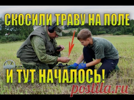 СКОСИЛИ ТРАВУ НА ПОЛЕ И ТУТ НАЧАЛОСЬ!  КОП МОНЕТ. - YouTube