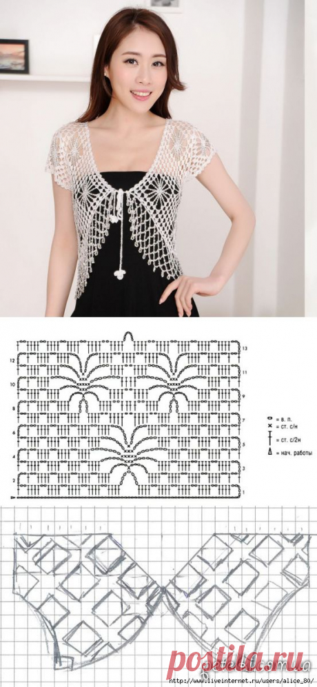Нежное болеро узором паучки с сайта taobao.com.