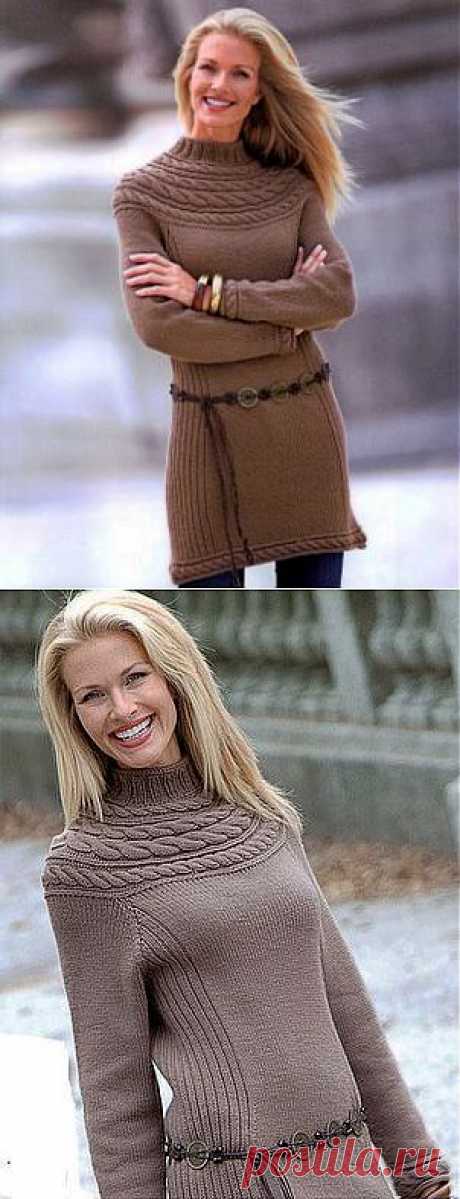 Платье-туника с круглой кокеткой из Knitter's!.