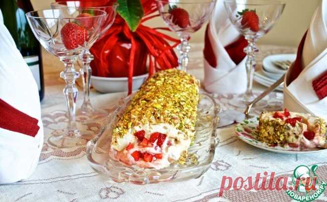 Рулет безе с клубнично-карамельным кремом Кулинарный рецепт