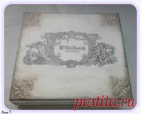 Декупаж в черно-белых тонах. Работа с распечаткой