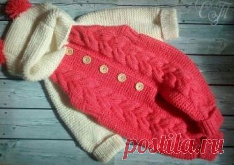 Комбинезон с косами для малыша от рождения до года