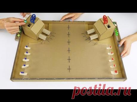 DIY Warship Battle Marble Board Game from Cardboard at Home
