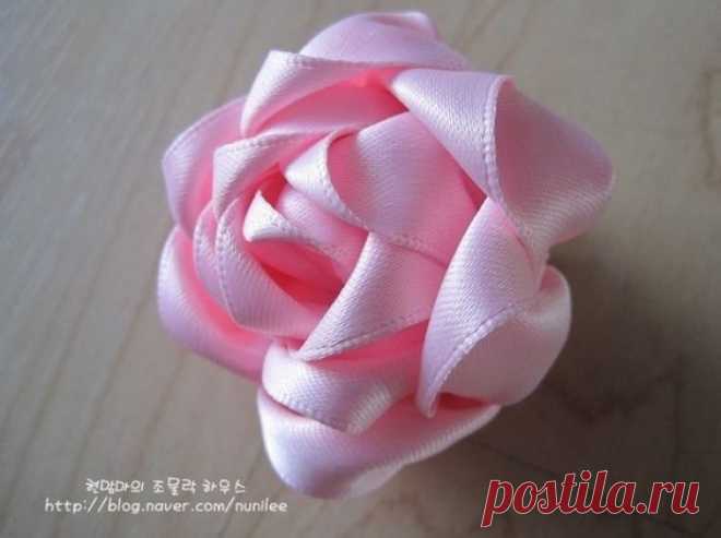 Роза из ленты. Мастер-класс.