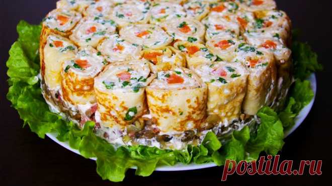 Салат на праздник, букет чайных роз - Видео