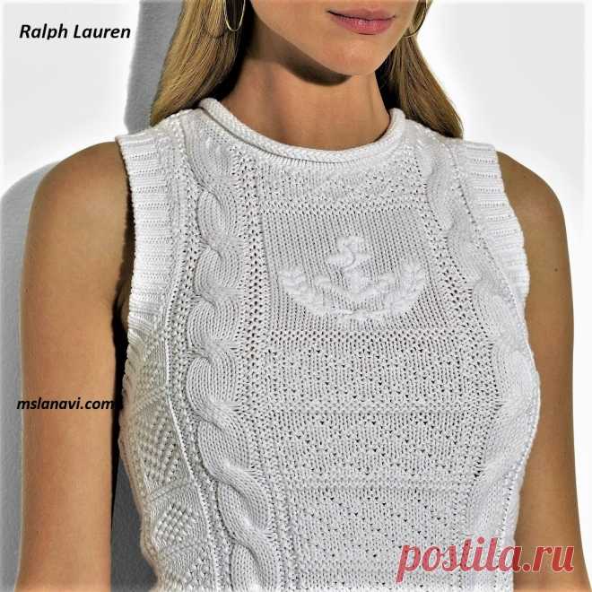 Простой топ спицами от Ralph Lauren - СХЕМА