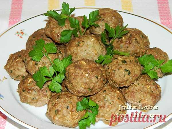 Мясные фрикадельки с овсянкой и творогом в духовке!.