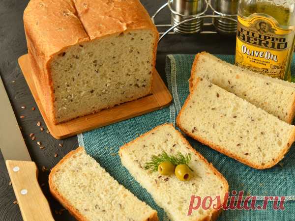 Оливковый хлеб с семенами льна (дрожжевой)