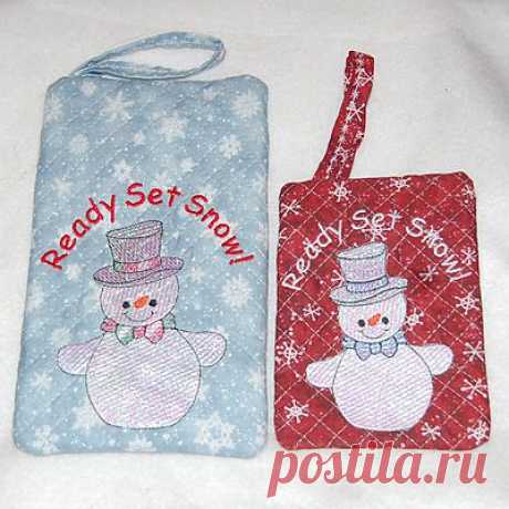 ITH Quilted Purses 4 - Mylar Snowmen