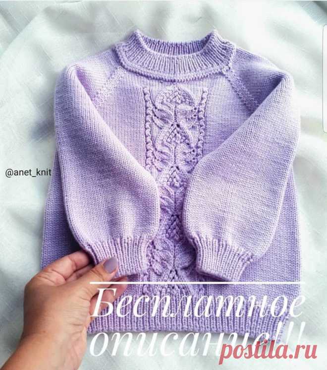 Очаровательный детский свитер спицами от anet_knit