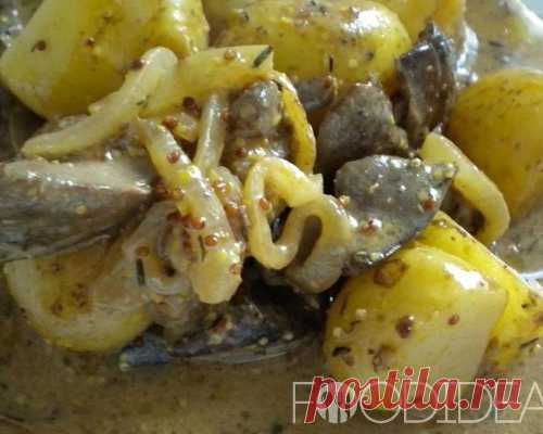 Картошка с печенью в мультиварке