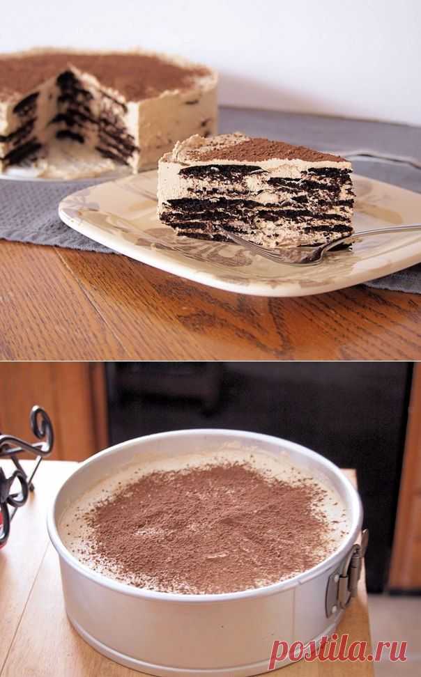 Кофейный десерт из вафель и крема.