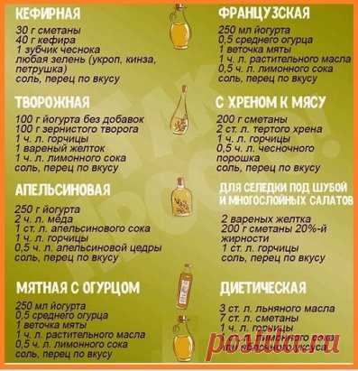 Салатные заправки:достойная замена магазинному жирному майонезу!
