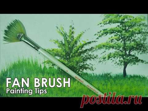 Acrylic Painting Lesson - How to Paint Grasses and Other Plants Using Fan Brush by JM Lisondra - YouTube | Painting and Coloring | Акриловые картин…