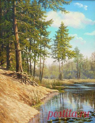 Родные пейзажи. Художник Владимир Воробьев Воробьев Владимир Викторович родился в 1970 г. в г. Льгове, Курской области. Его юношеское увлечение живописью стало занятием всей жизни. Художник пишет просто очаровательные пейзажи родного края, кот…