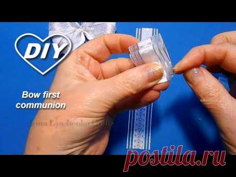 Как просто сделать НАРЯДНЫЙ БАНТ НА РЕЗИНКУ из узких лент /Elegant bow /Arco elegante/Arco elegante