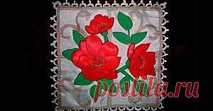 Салфетка с маками. Гильоширование |Горячие кружева. Гильоширование или выжигание по ткани