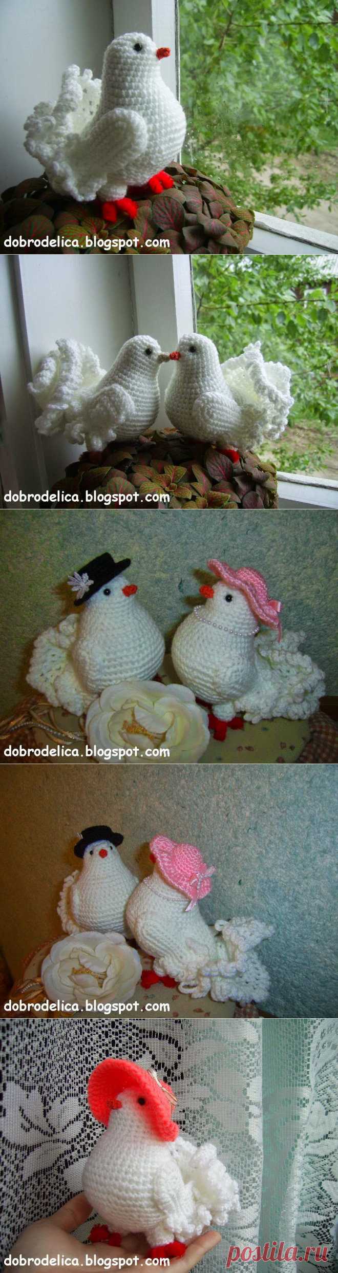 Доброделица: Голубь крючком Мастер-класс.
