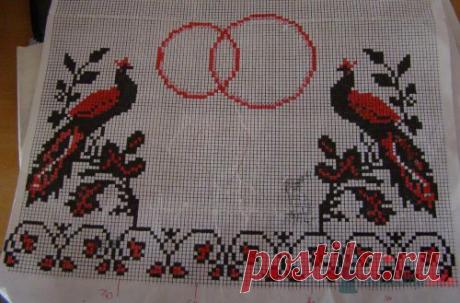 Вышивка «обручальные кольца» на рушниках