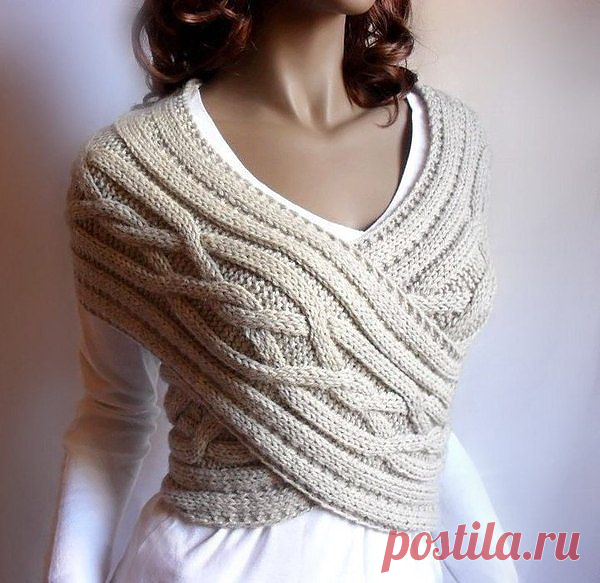 Снуд спереди Вяжется узором из кос. Вам... / Handmade / вязание снуда / Pinme.ru / Женя Желудева