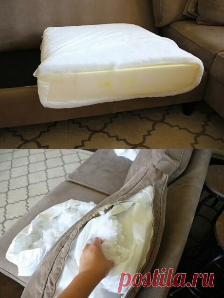 Лайфхак: как вернуть упругость диванным подушкам — Мастер-классы на BurdaStyle.ru