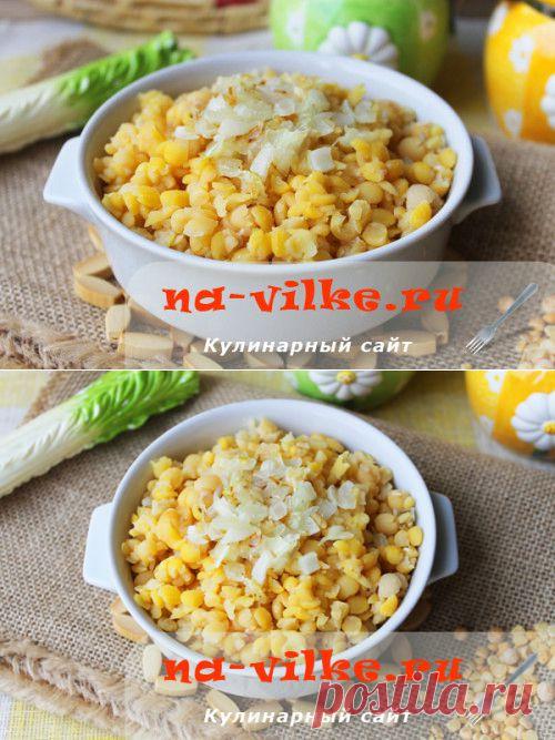 Простая гороховая каша на воде с луком – рецепт с фото