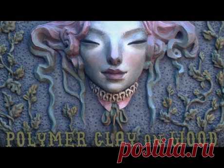 Polymer Clay on Wood Fantasy Sculpture