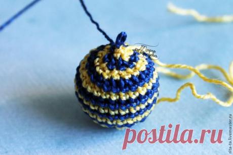 Как обвязать бусину узором &quot;Спиралька&quot; МК