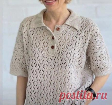 Кофточка-поло спицами