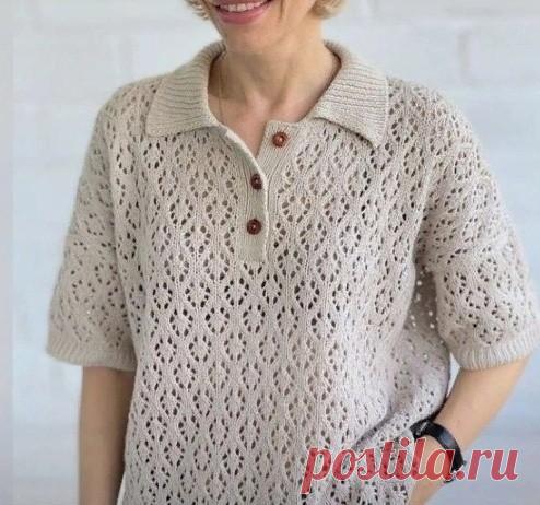 Кофточка-поло спицами