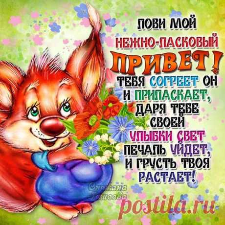 Анимационные открытки Привет  Пожелания открытки Привет