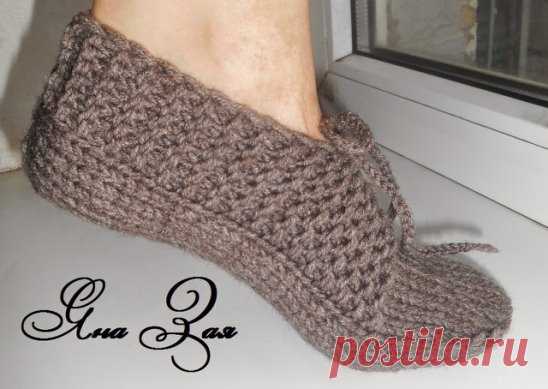 Тапочки спицами , описание , легко и просто
Яна Зая
