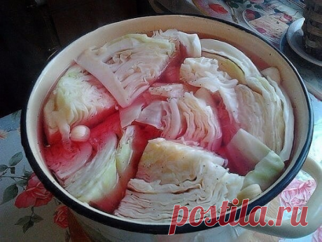 "Капуста по-гурийски" - ВКУСНОТИЩА НЕОБЫКНОВЕННАЯ!!!
ОБЯЗАТЕЛЬНО сохраняйте СЕБЕ такое СОКРОВИЩЕ

Ингредиенты:
- кочан белой капусты,
- свекла,
- чеснок,
- стручок горького перца,
- чёрный горошком перец,
- соль,
- крутой кипяток

Приготовление:
1. Режем кочан капусты кусками вместе с кочерыжкой, свеклу разрезаем кружочками, чистим чеснок, нарезаем кусочками горькую перчину.
2. В глубокую кастрюлю складываем слоями:куски капусты, затем кружки свеклы, затем дольки чеснока, ...