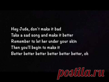 THE BEATLES - HEY JUDE - LYRICS LETRA - YouTube