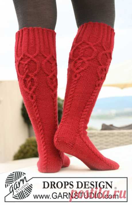 Celtic Red / DROPS 122-27 - Бесплатные модели, на спицы от DROPS Design