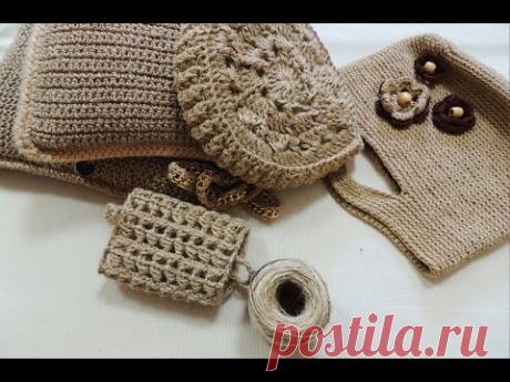 Все мои джутовые изделия//Вяжем из джута крючком и спицами//All my jute products//We knit from jute