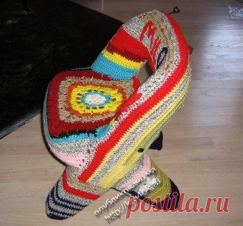 Вязаный чехол для детского стула - вязание крючком на kru4ok.ru