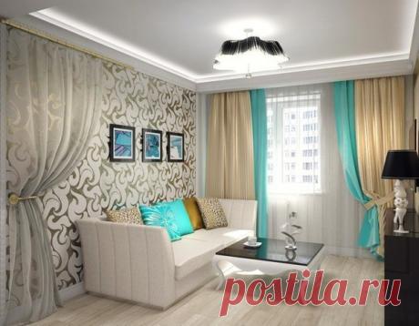 Прекрасное цветовое решение для гостиной комнаты