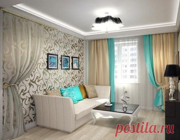 Прекрасное цветовое решение для гостиной комнаты