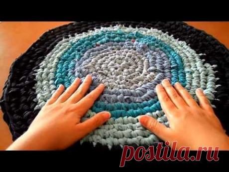 Alfombra Trapillo con camisetas viejas - YouTube