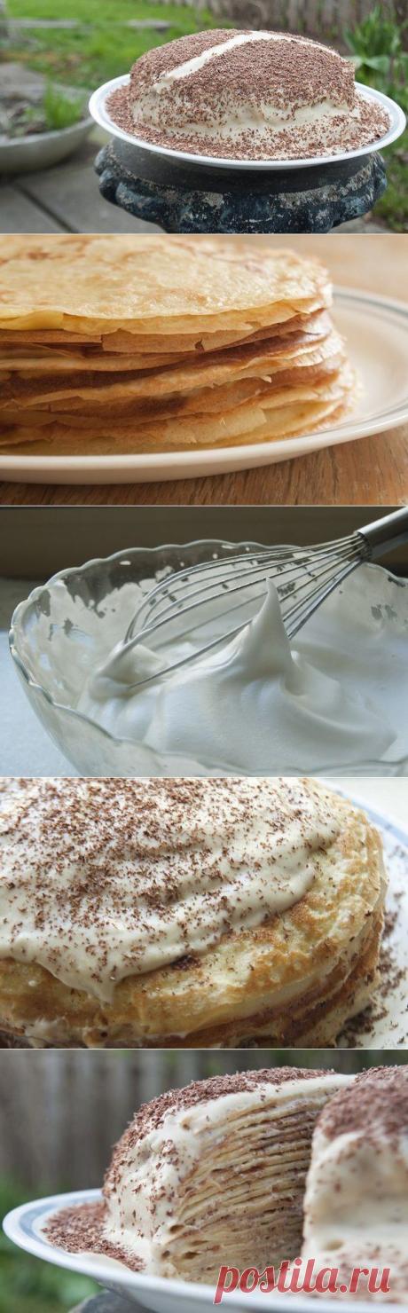 Блинный торт по мотивам ТИРАМИСУ.