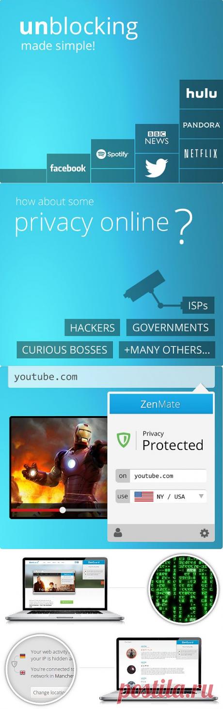 ZenMate: Свободный, 1-Click безопасности браузера - веб-серфинга зашифрованный и защищенный.