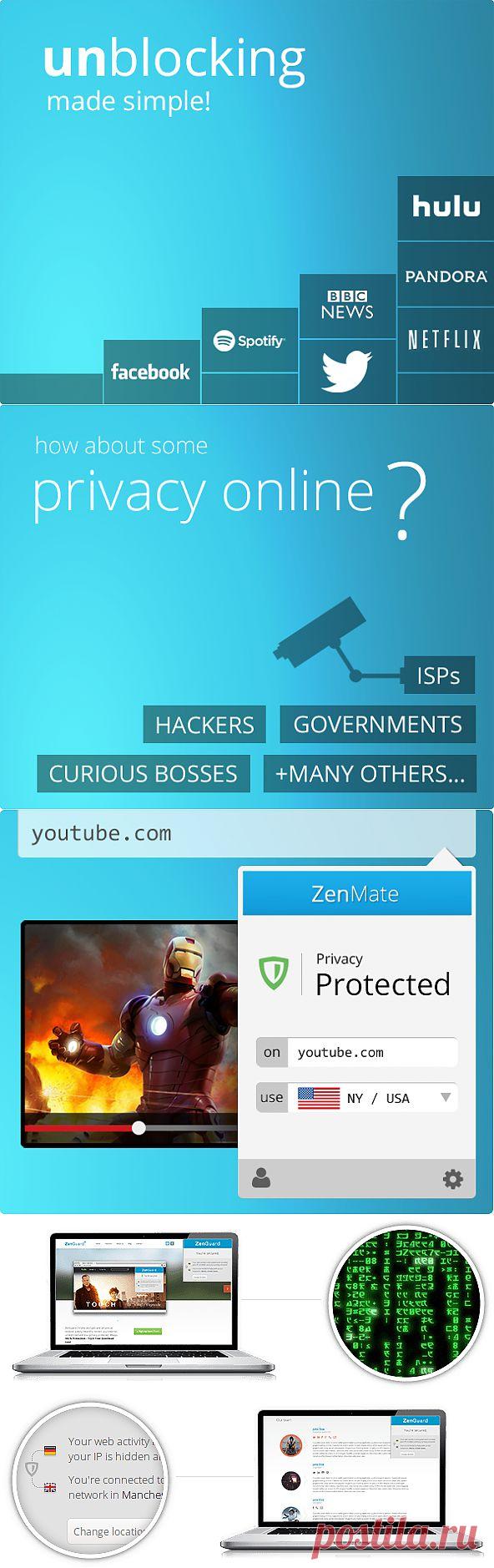 ZenMate: Свободный, 1-Click безопасности браузера - веб-серфинга зашифрованный и защищенный.