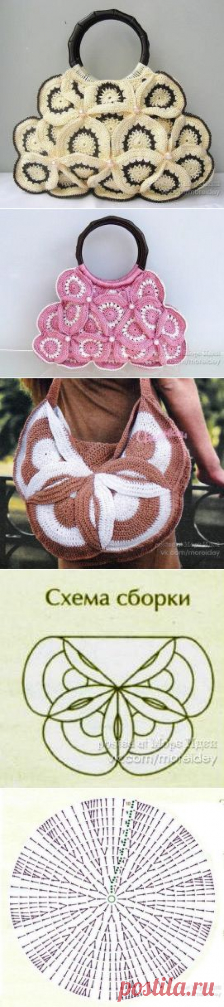 Симпатичные вязаные сумки и описание к ним | Своими руками