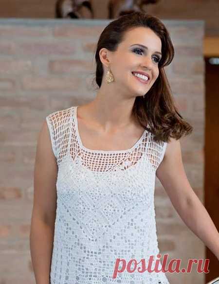 Blusa Branca Multiponto Rendada. Белый топ крючком схема 2016 | Домоводство для всей семьи.