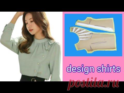 Thiết kế Áo kiểu nhún thân cài lệch một bên cực sành điệu |design shirts |basic Sewing techniques |