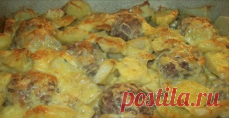 Нежные мясные «ежики» с картошкой под сыром