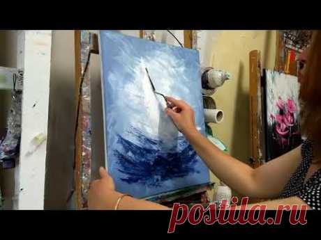 Cours de peinture au couteau (tuto facile) Les Voiliers